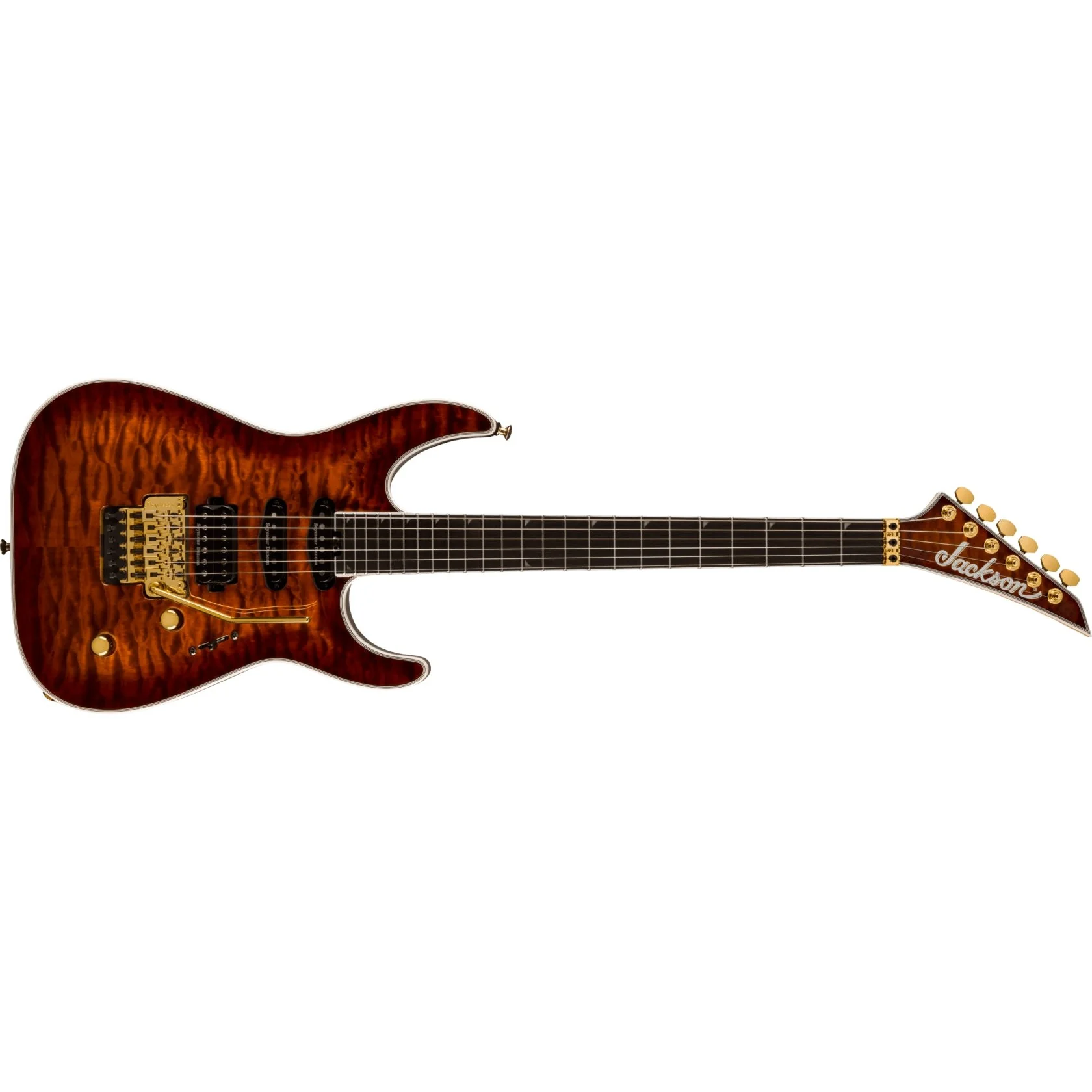 Jackson - Pro Plus Series Soloist™ SLA3Q -  Ebony Fingerboard -  Amber Tiger Eye  - 291-4327-580