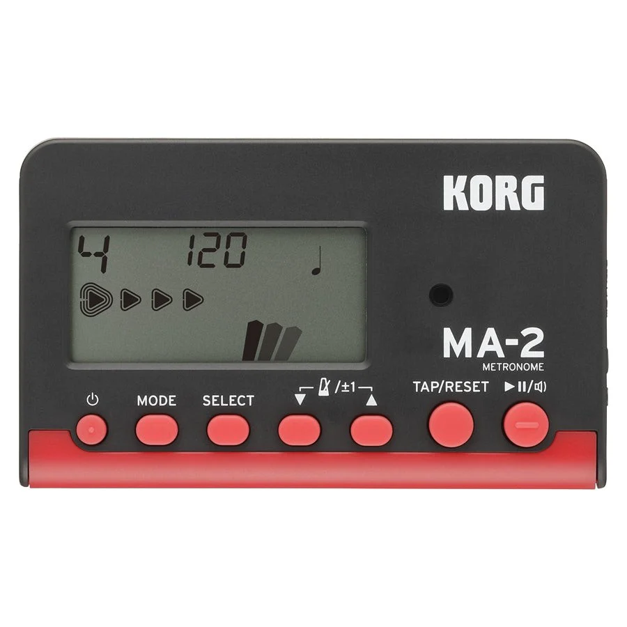 Korg - Digital LCD Metronome - Black/Red - MA2BKRD