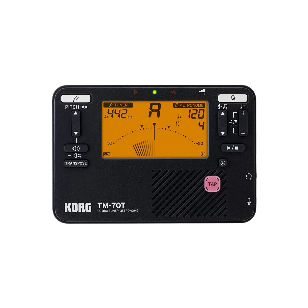 Korg - Handheld Tuner and Metronome - Black - TM70TBK