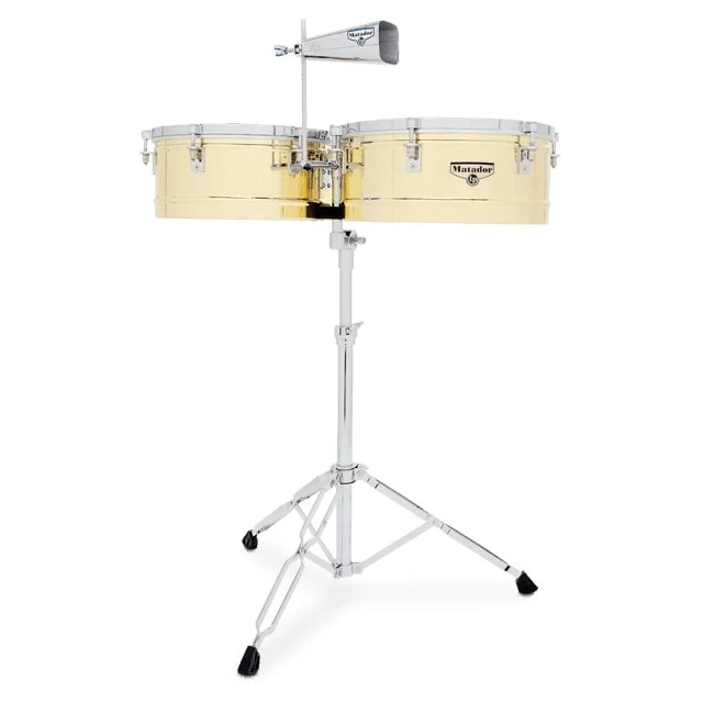 Latin Percussion - Matador 14" and 15" Brass Timbales - M257B