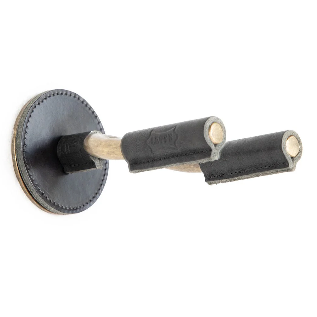 Levy's - Brass Forged Guitar Hanger with Black Leather LVY-FGHNGR-BRB