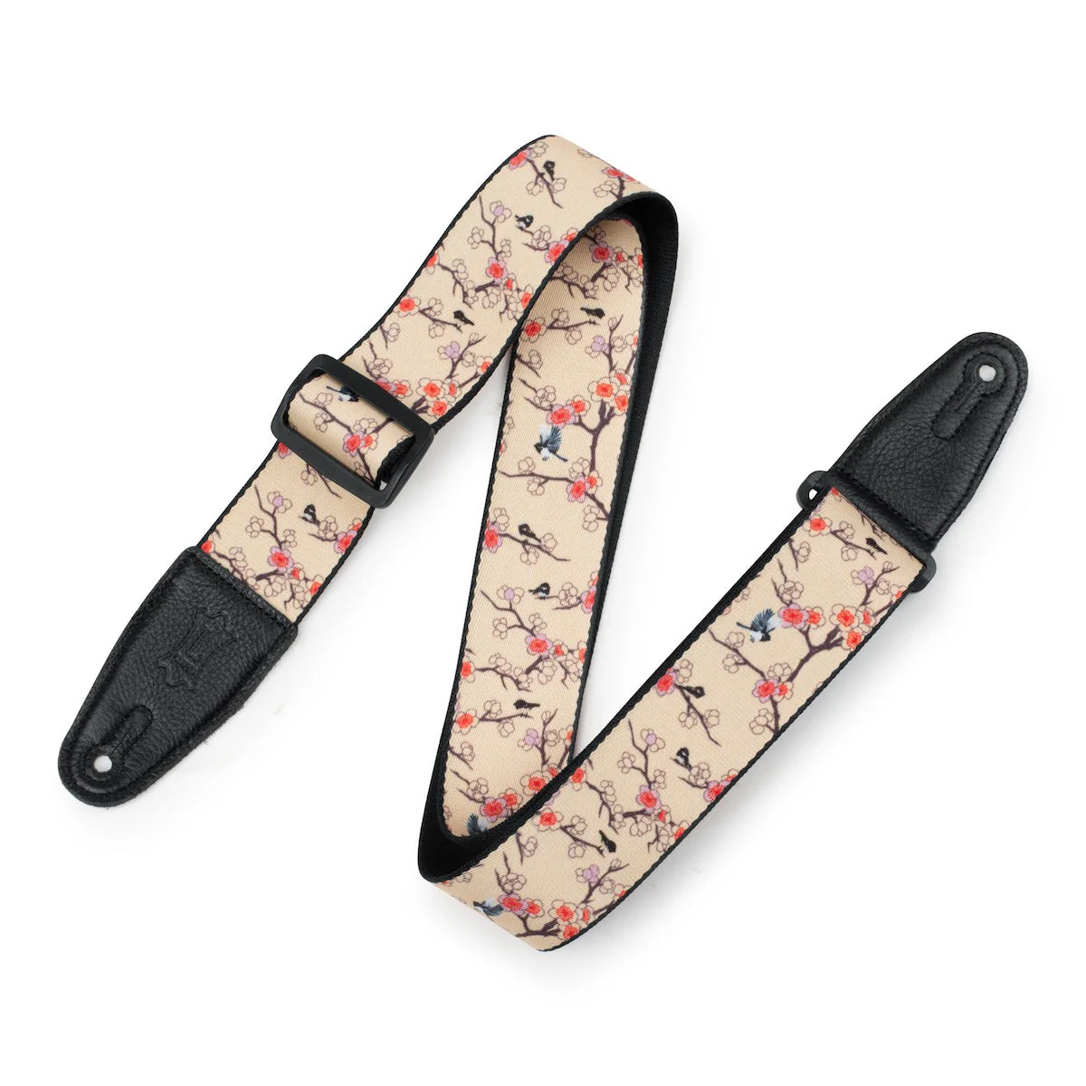 Levy's - Polyester Guitar Strap with Cherry Trees & Birds Motif MPD2-115