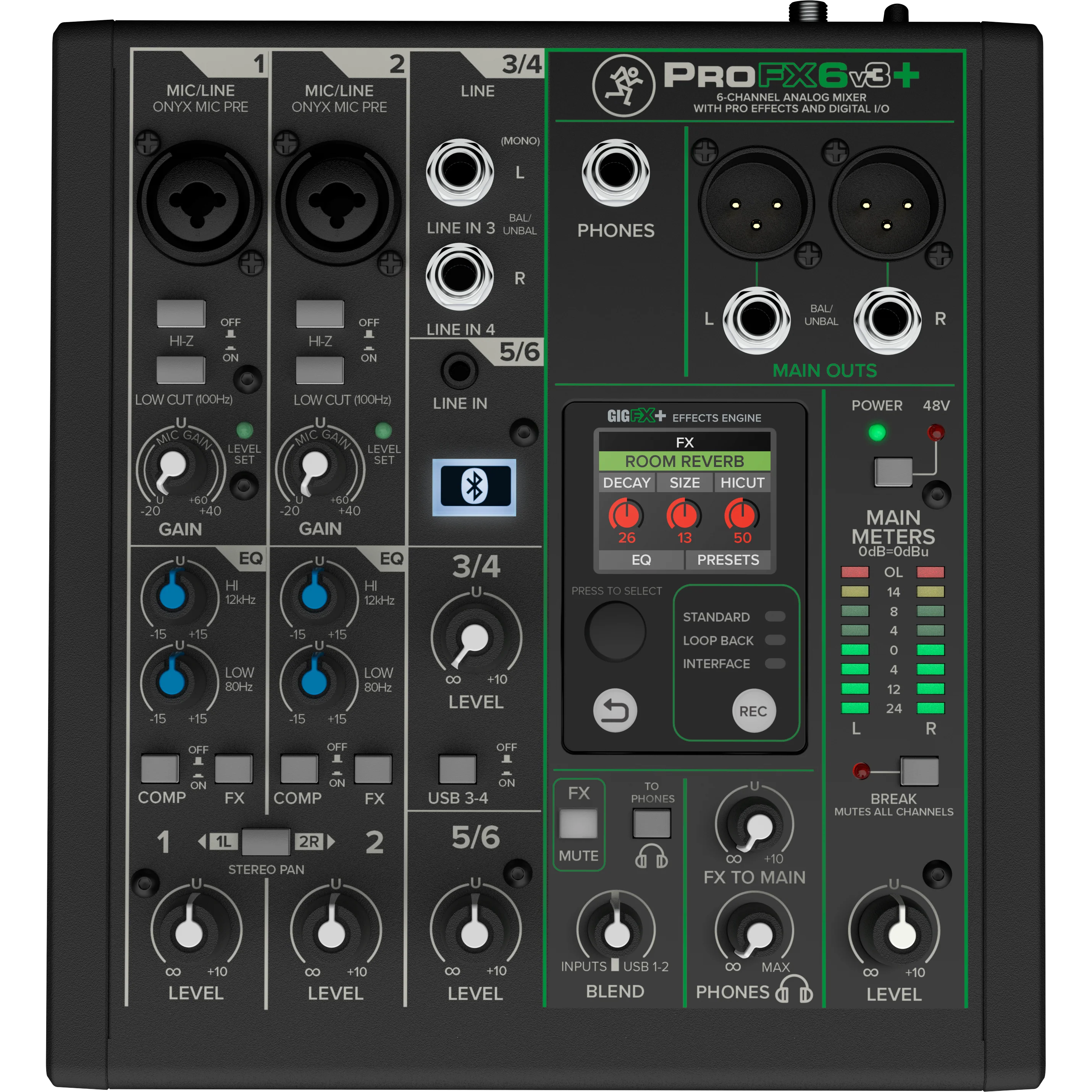 Mackie - ProFX6v3+ 6-Channel Analog Mixer With Enhanced FX - USB Recording Modes and Bluetooth® - Image 2
