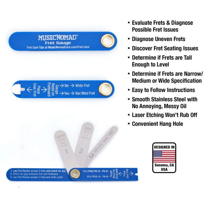 MusicNomad - Precision Fret Rocker+ and Fret Gauge Kit - MN870 - Image 3
