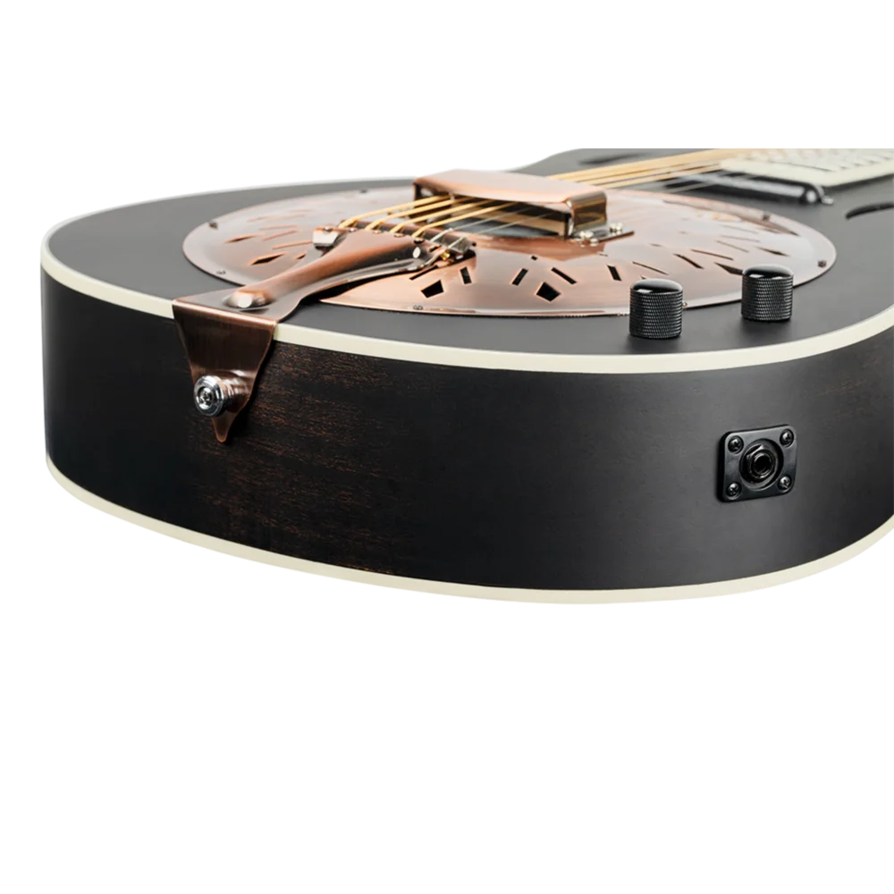 Ortega - Americana Series Resonator Guitar Mahogany Distressed Satin Black - RRG40CE-DBK - Image 11