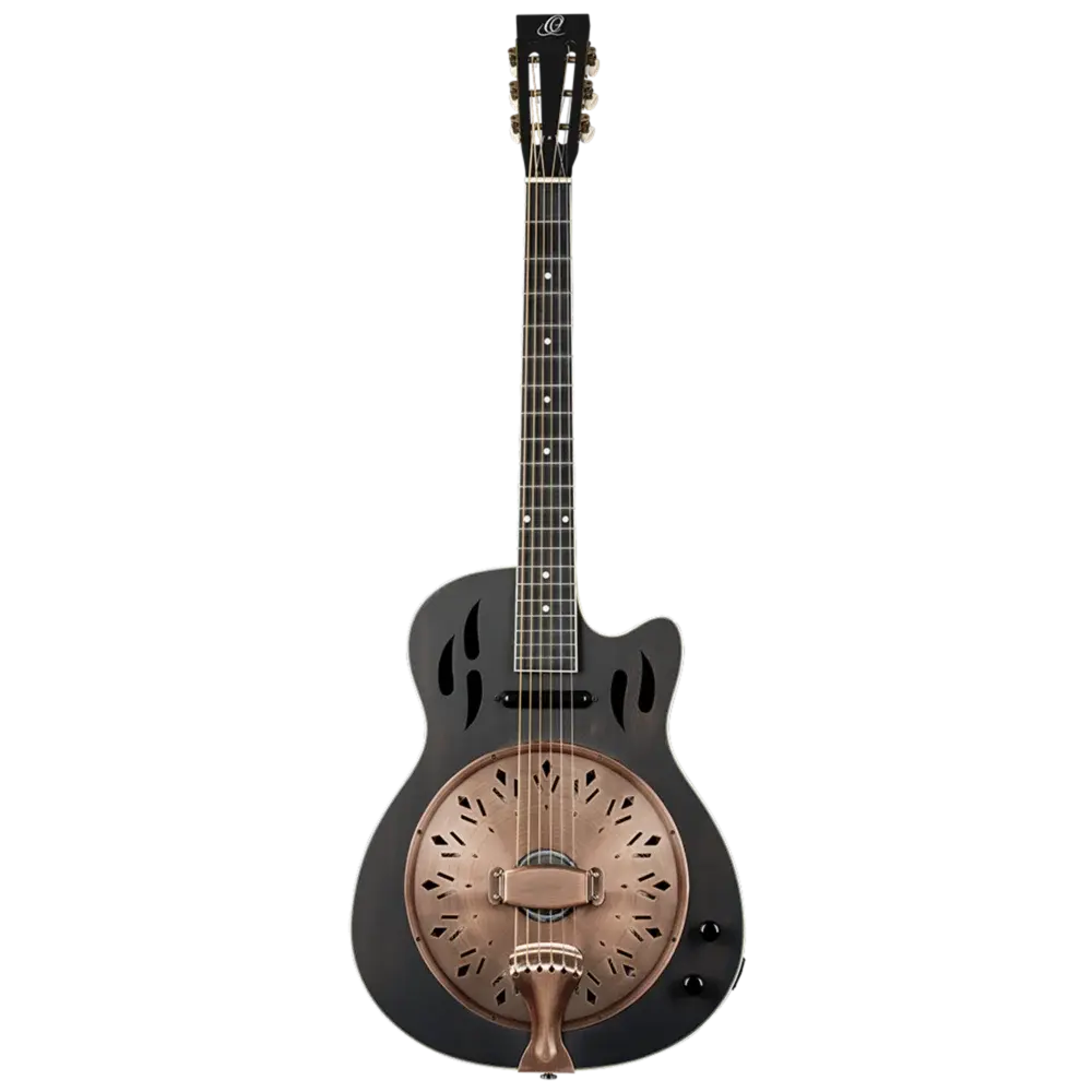 Ortega - Americana Series Resonator Guitar Mahogany Distressed Satin Black - RRG40CE-DBK - Image 2