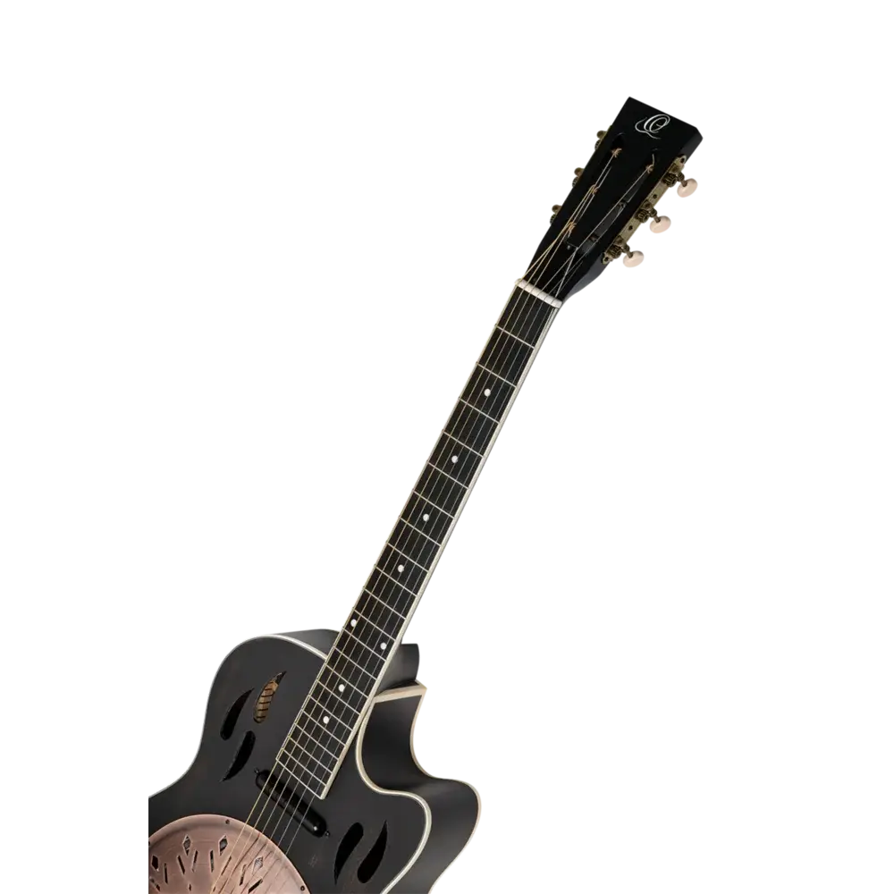 Ortega - Americana Series Resonator Guitar Mahogany Distressed Satin Black - RRG40CE-DBK - Image 7