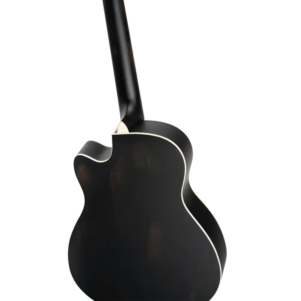 Ortega - Americana Series Resonator Guitar Mahogany Distressed Satin Black - RRG40CE-DBK - Image 9