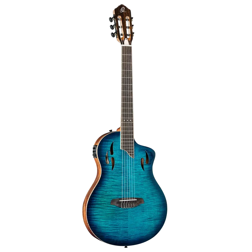 Ortega - Full-Size Guitar Solid Okoume / Flamed Maple Blue - RTPDLX-FMA