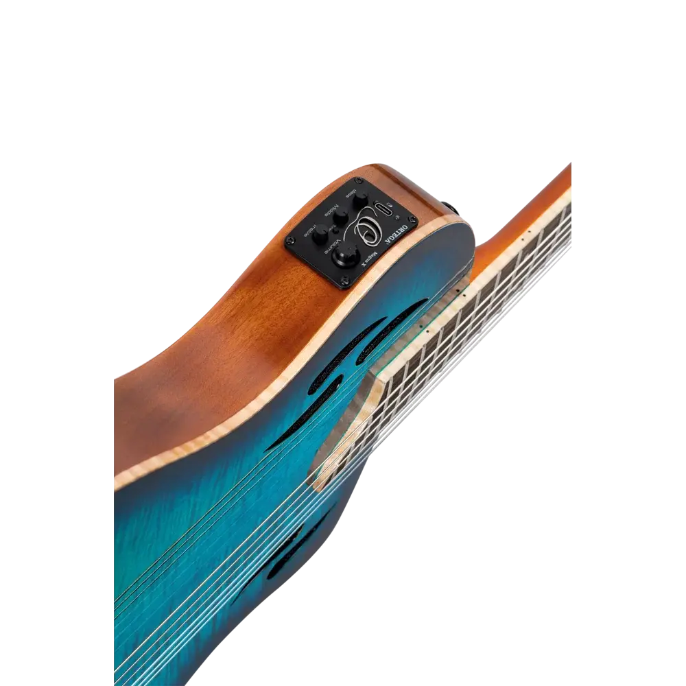 Ortega - Full-Size Guitar Solid Okoume / Flamed Maple Blue - RTPDLX-FMA - Image 3