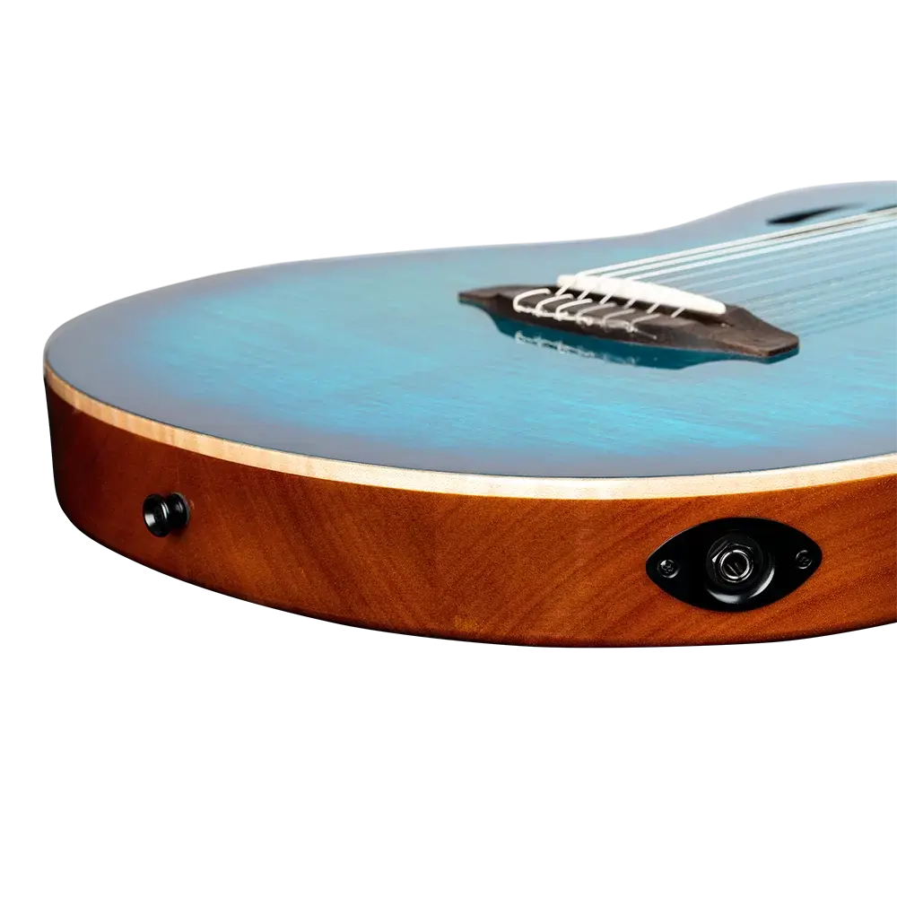 Ortega - Full-Size Guitar Solid Okoume / Flamed Maple Blue - RTPDLX-FMA - Image 4
