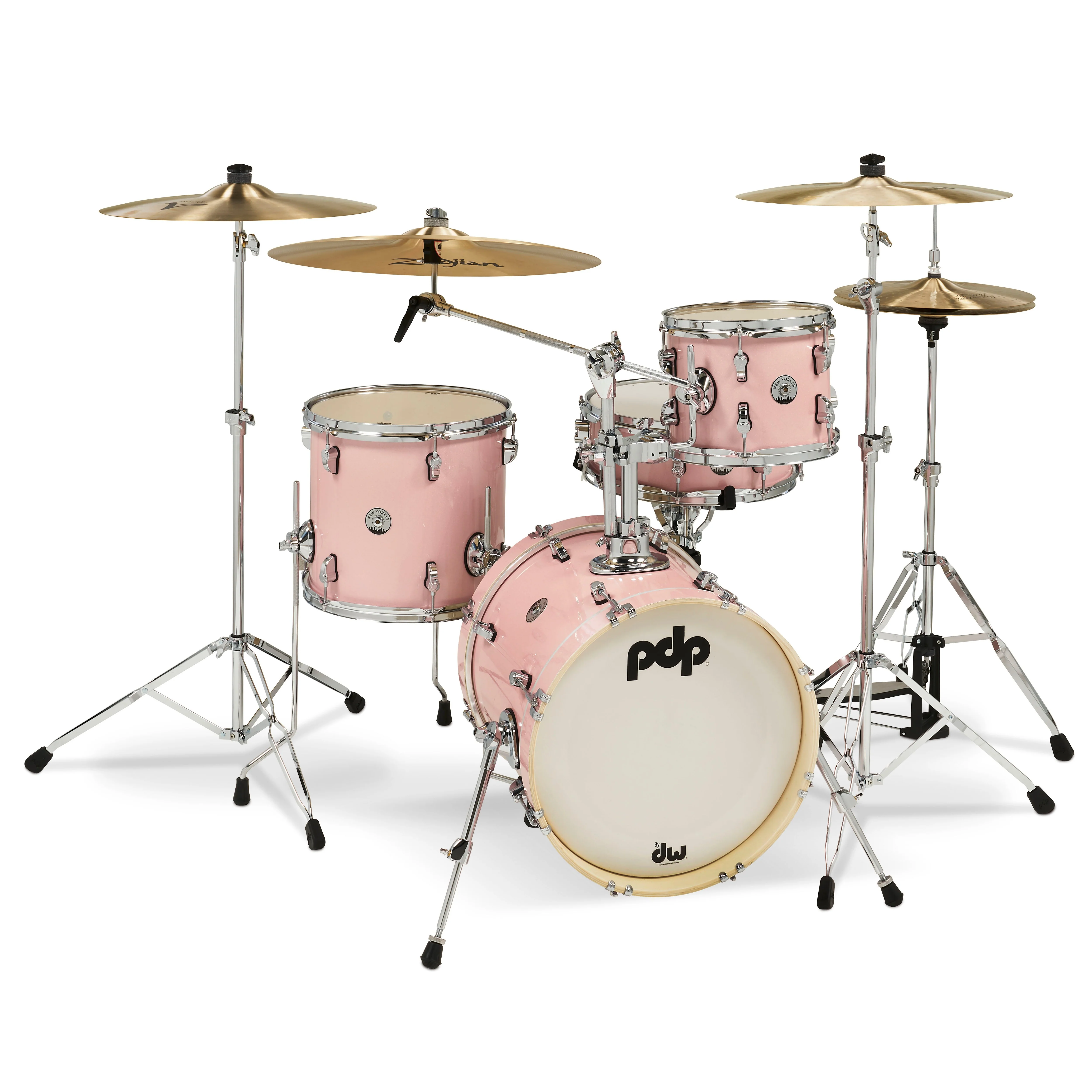 PDP - New Yorker 4-piece Drum Kit Pale Rose Sparkle PDNY1604PR - Image 5