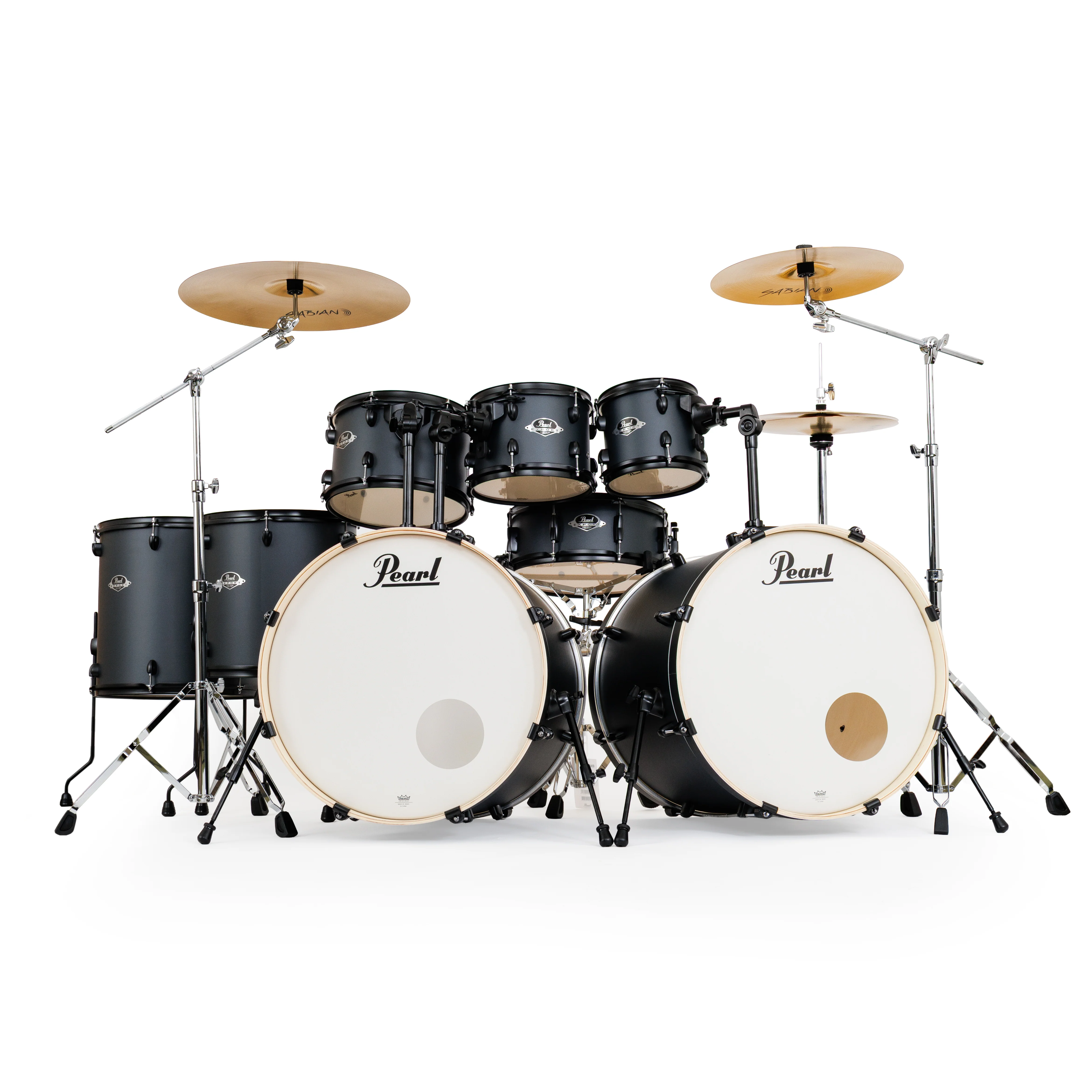 Pearl - Limited-Edition Export 8-Piece Drum Kit with Cymbals and HWP-834 Hardware Pack - Graphite Slate - EXX728SPNB866