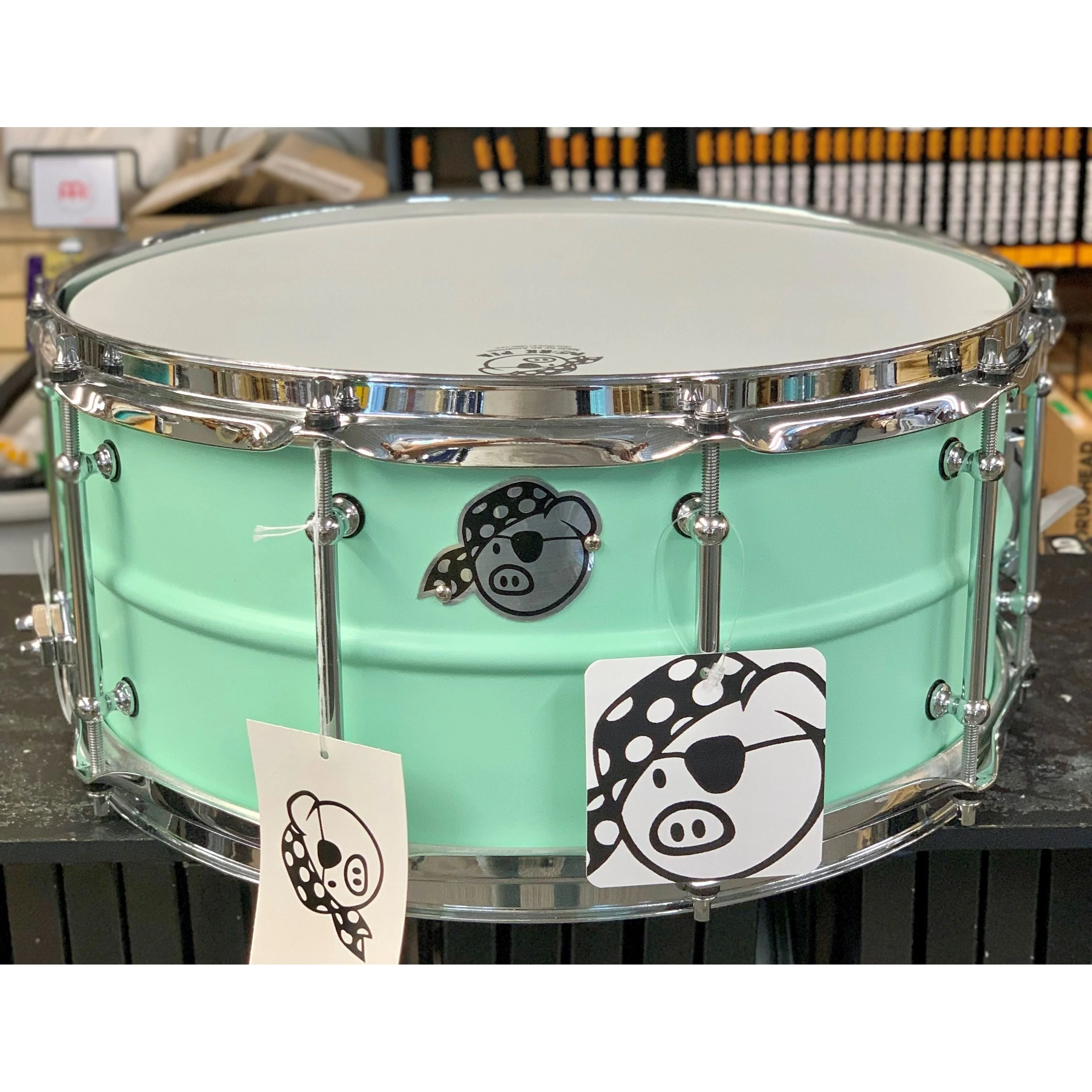 Pork Pie - Green Aluminum Snare 6.5x14 ** Factory 2nd **