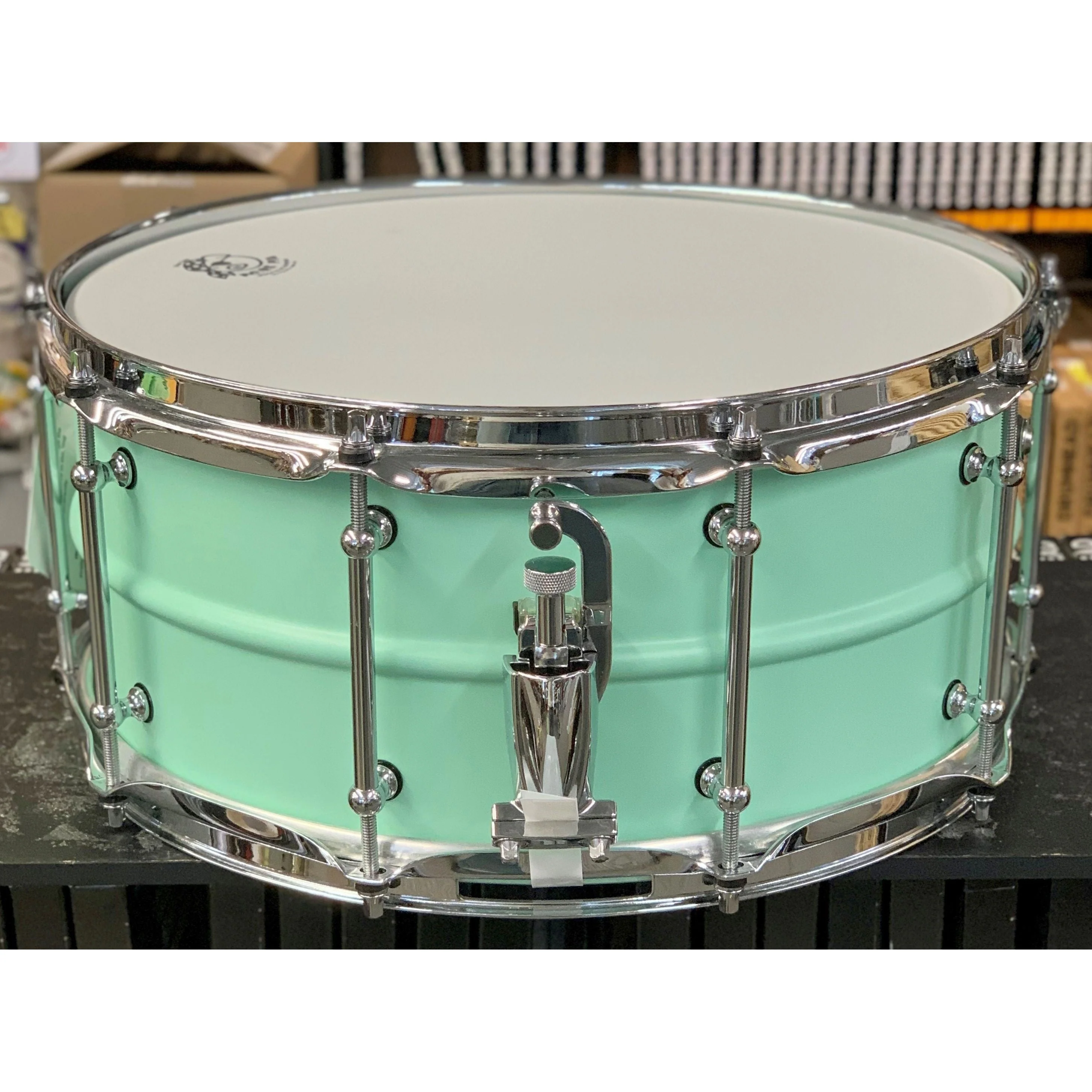 Pork Pie - Green Aluminum Snare 6.5x14 ** Factory 2nd ** - Image 2