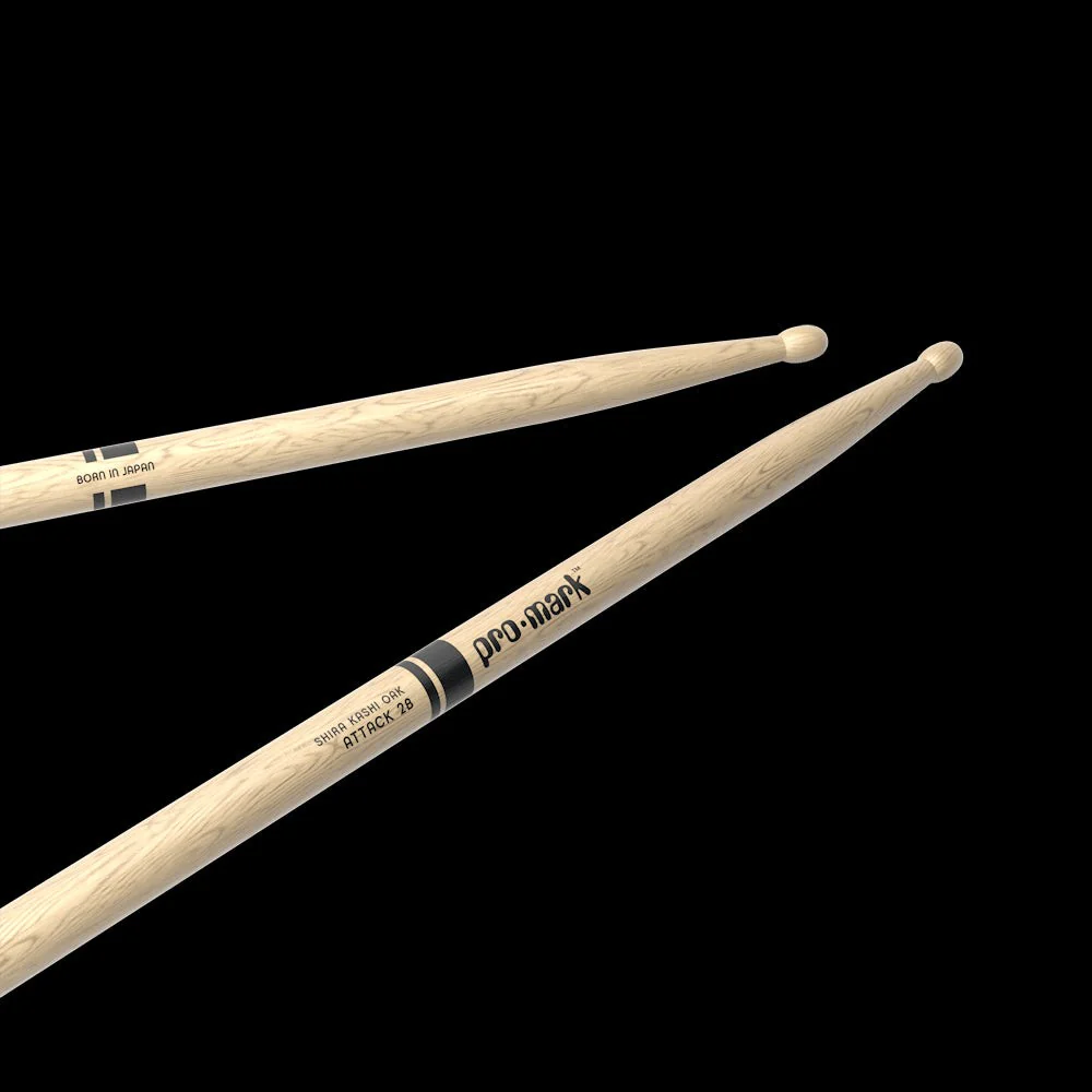 Promark - Classic Attack 2B Shira Kashi Oak Drumstick, Oval Tip, 4-Pack - PW2BW-4P