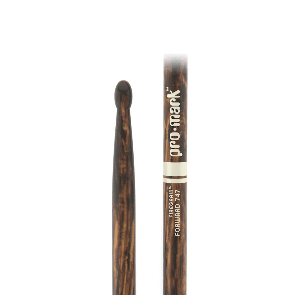 ProMark - Classic Forward 747 FireGrain 5A Hickory Drumstick - Oval Wood Tip - TX747W-FG  - TX747W-FG - Image 2