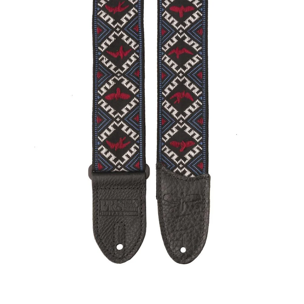 PRS - Jacquard Hootenanny Style 2'' Strap Red, White & Blue Birds 102510 - Image 2