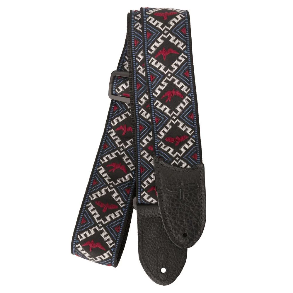 PRS - Jacquard Hootenanny Style 2'' Strap Red, White & Blue Birds 102510 - Image 3