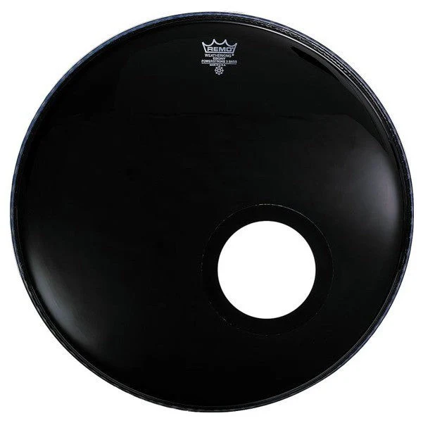 Remo - 22-Inch Encore Ebony Bass Drum Resonator Drum Head with Sound Hole - EN-1022-ES