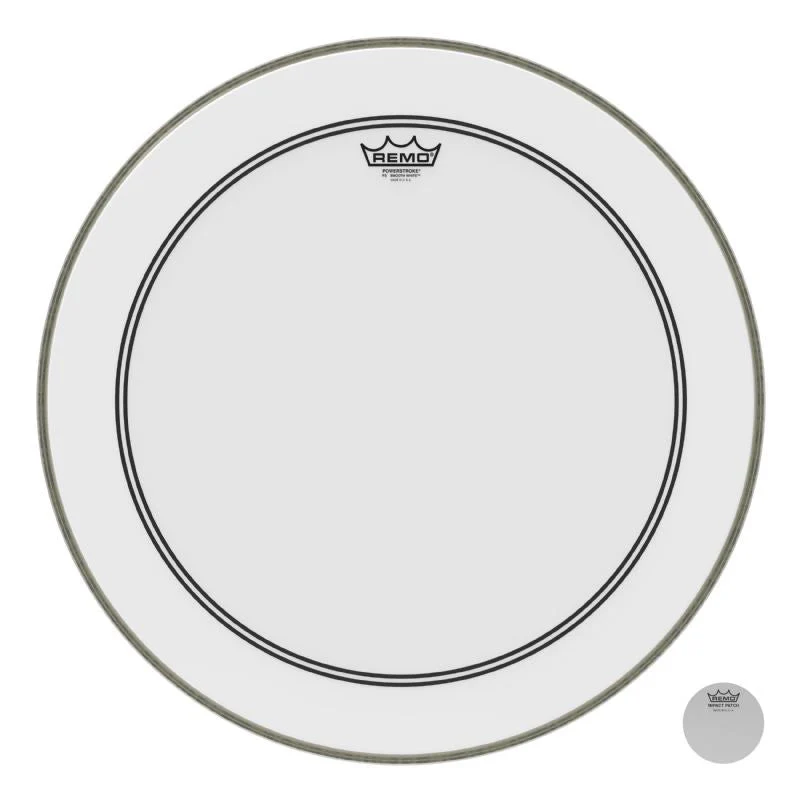 Remo - Smooth White 24" Powerstroke 3 Bass Drum Batter Head | P3-1224-C1