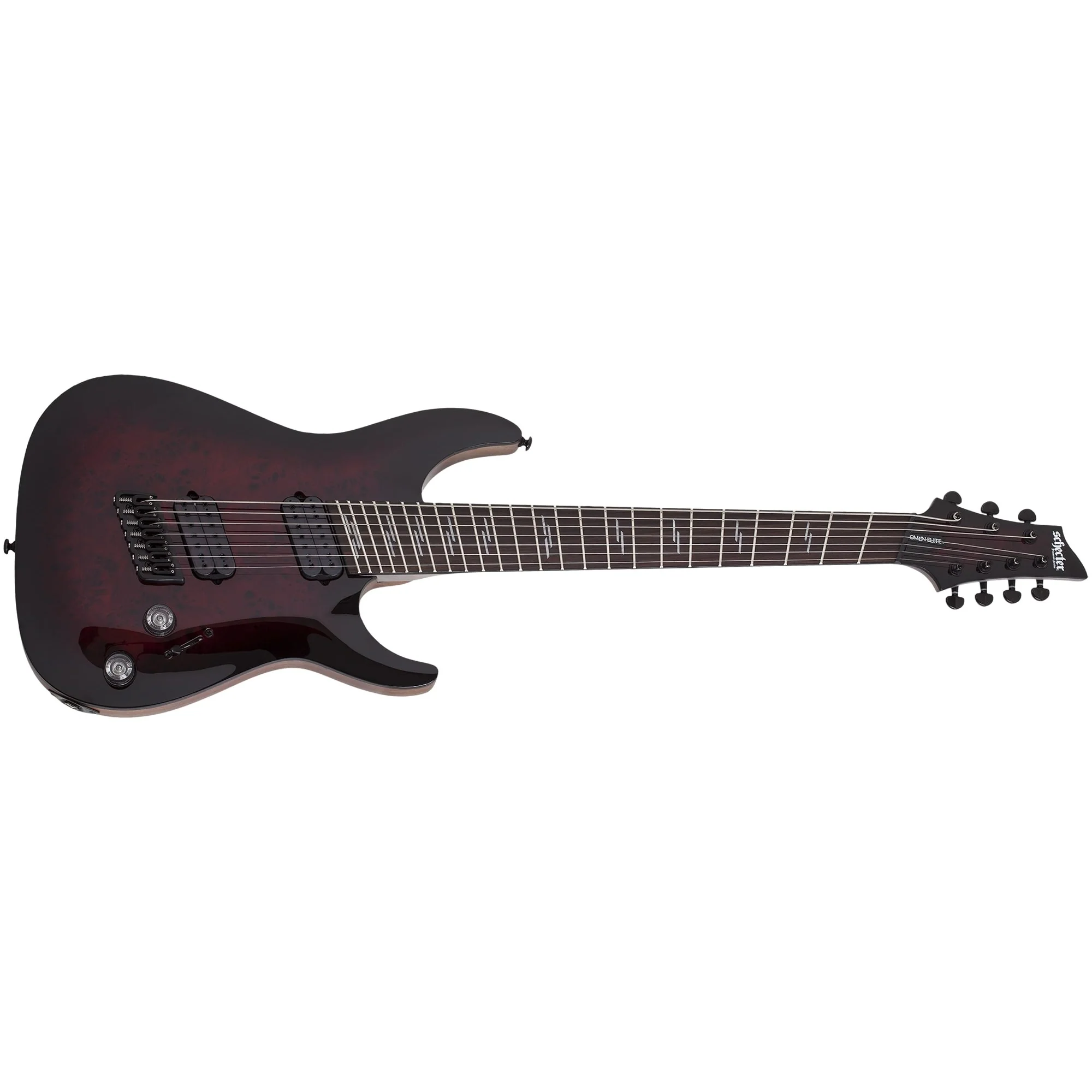 Schecter - Omen Elite-7 Multiscale 7-String Electric Guitar - Black Cherry Burst
