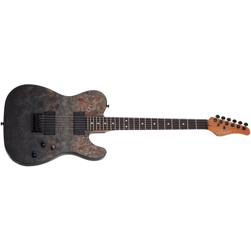 Schecter - PT Standard Electric Guitar - Black Fade Burst Burl - 3955-SHC