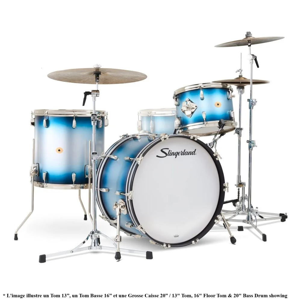 Slingerland - Radio King 3-Piece Shell Kit Blue and Silver Lacquer