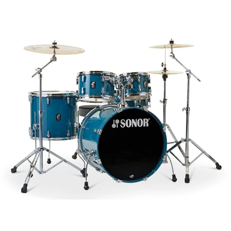 Sonor - AQ1 Stage 5-Piece Drum Set With 22" Bass Drum & Hardware - Caribbean Blue - AQ1-STAGE-SET-CB