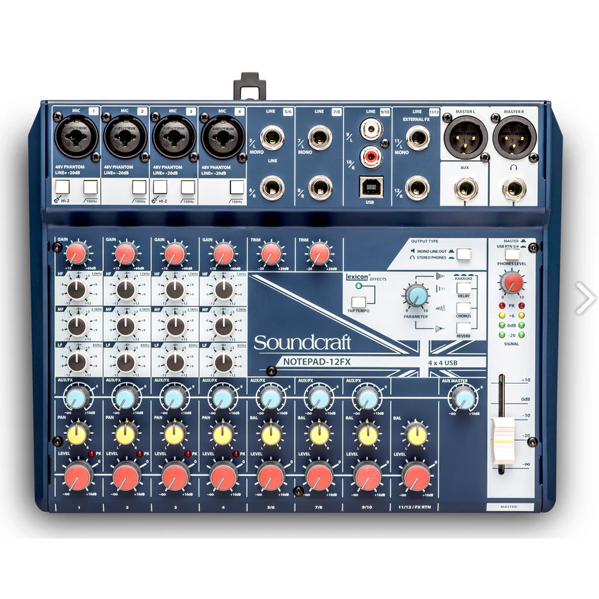 Soundcraft - Notepad-12FX Small-format Analog Mixing Console with USB I/O and Lexicon Effects