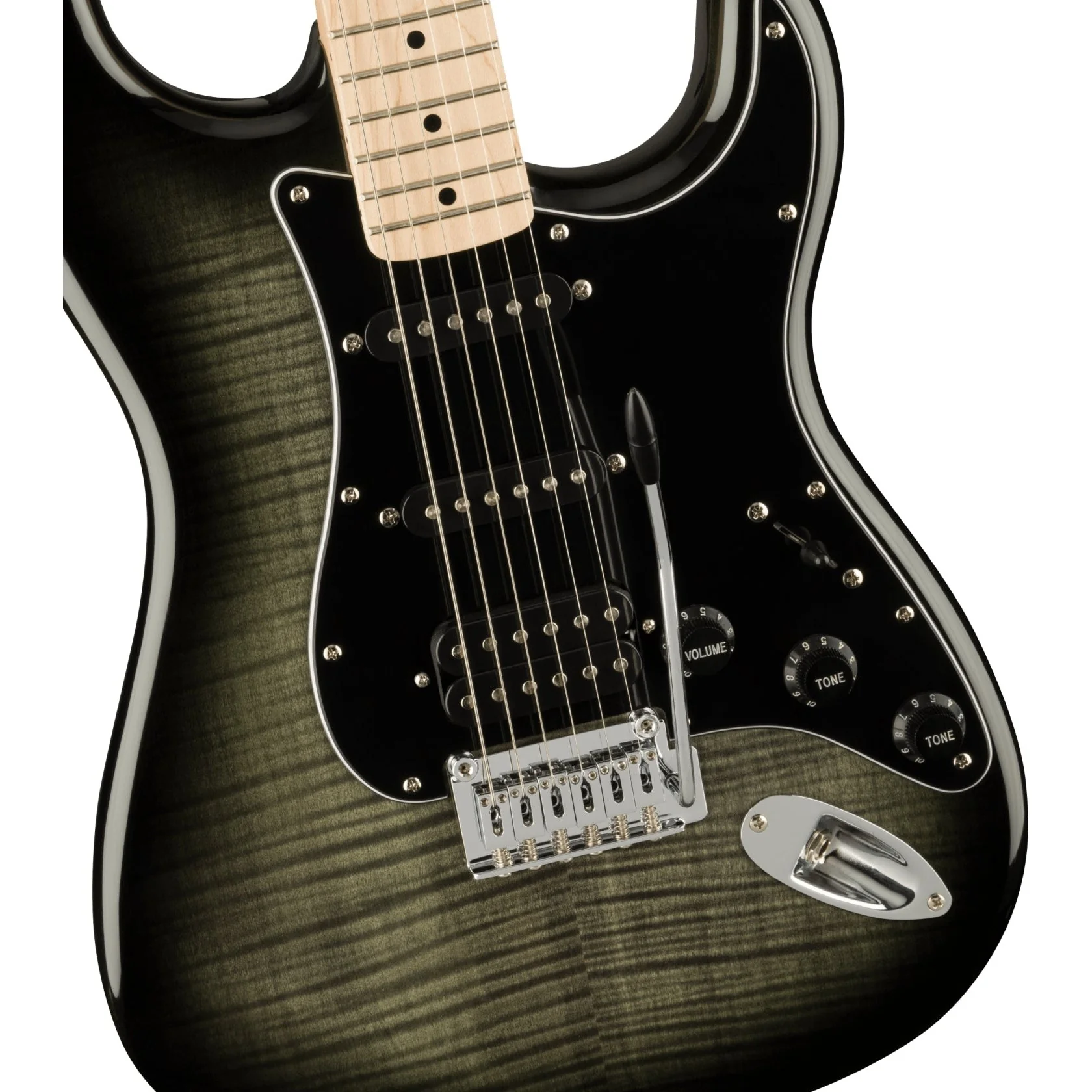 Squier - Affinity Series™ Stratocaster® FMT HSS - Maple Fingerboard - Black Pickguard - Black Burst 037-8153-539 - Image 3