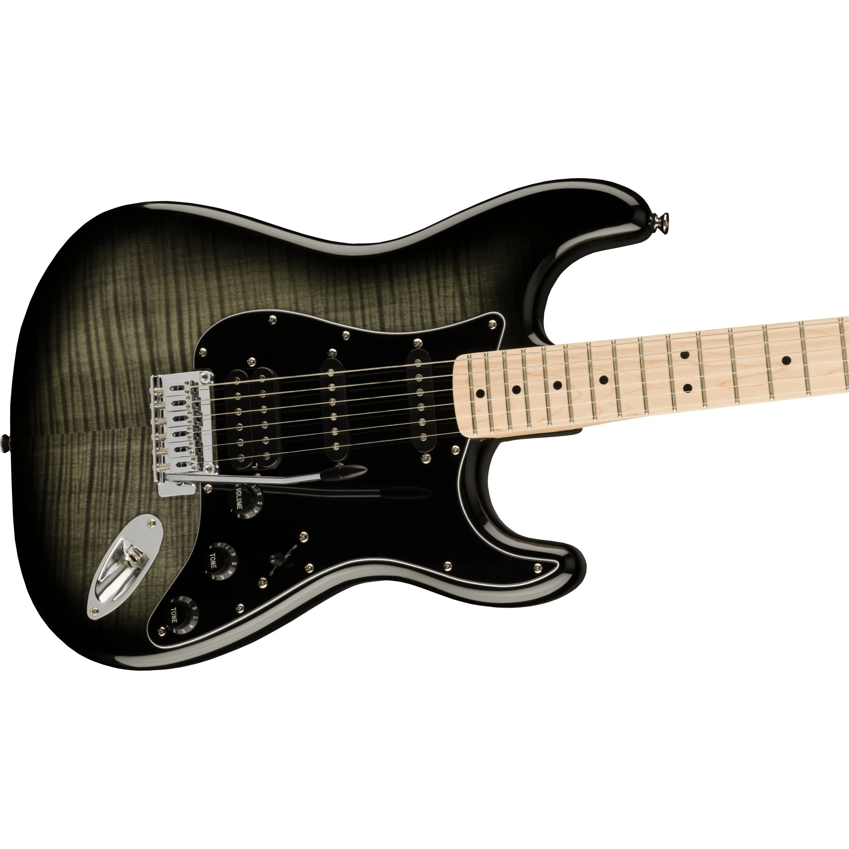 Squier - Affinity Series™ Stratocaster® FMT HSS - Maple Fingerboard - Black Pickguard - Black Burst 037-8153-539 - Image 4