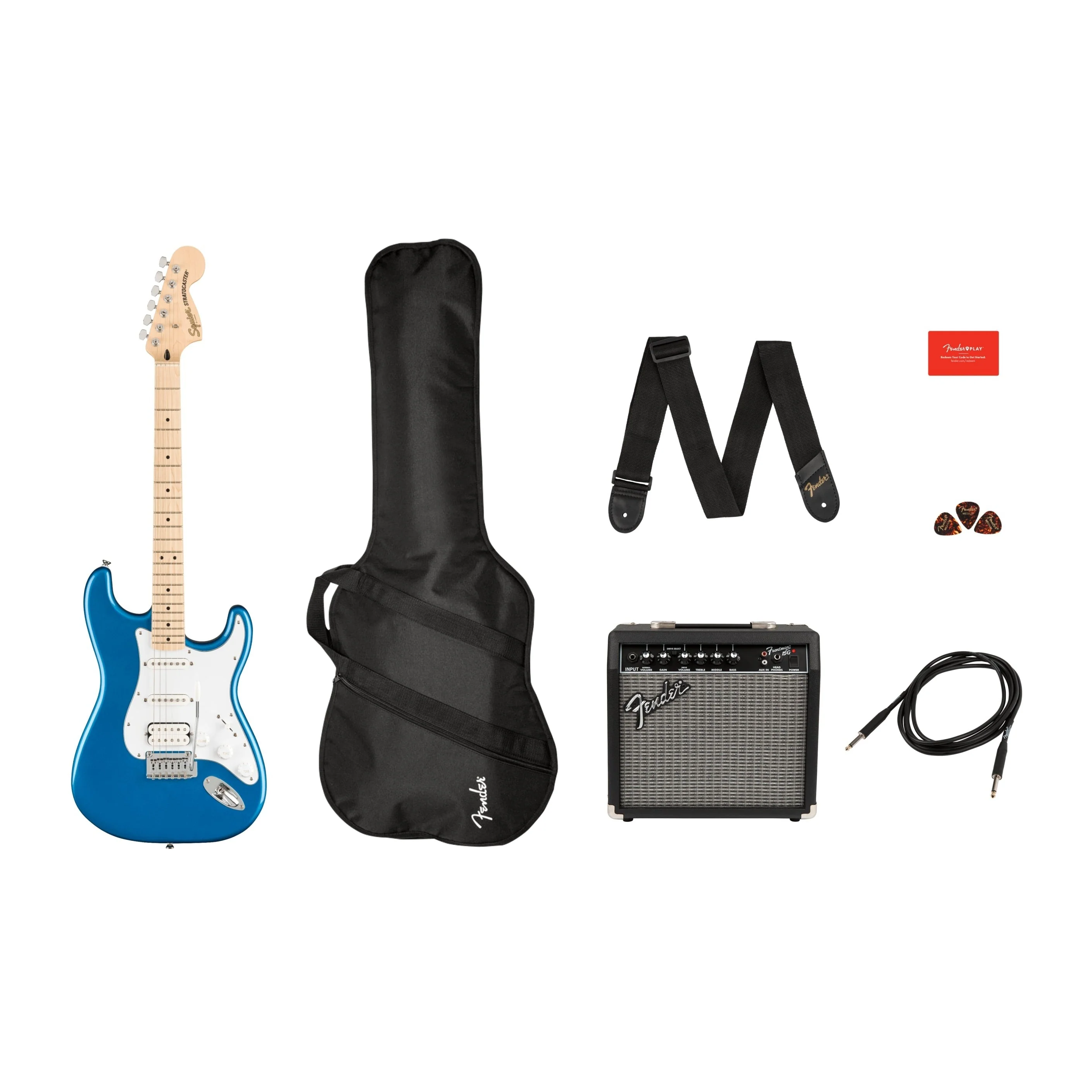 Squier - Affinity Series™ Stratocaster® HSS Pack - Maple Fingerboard - Lake Placid Blue - Gig Bag - 15G - 120V 037-2820-002 - Image 2