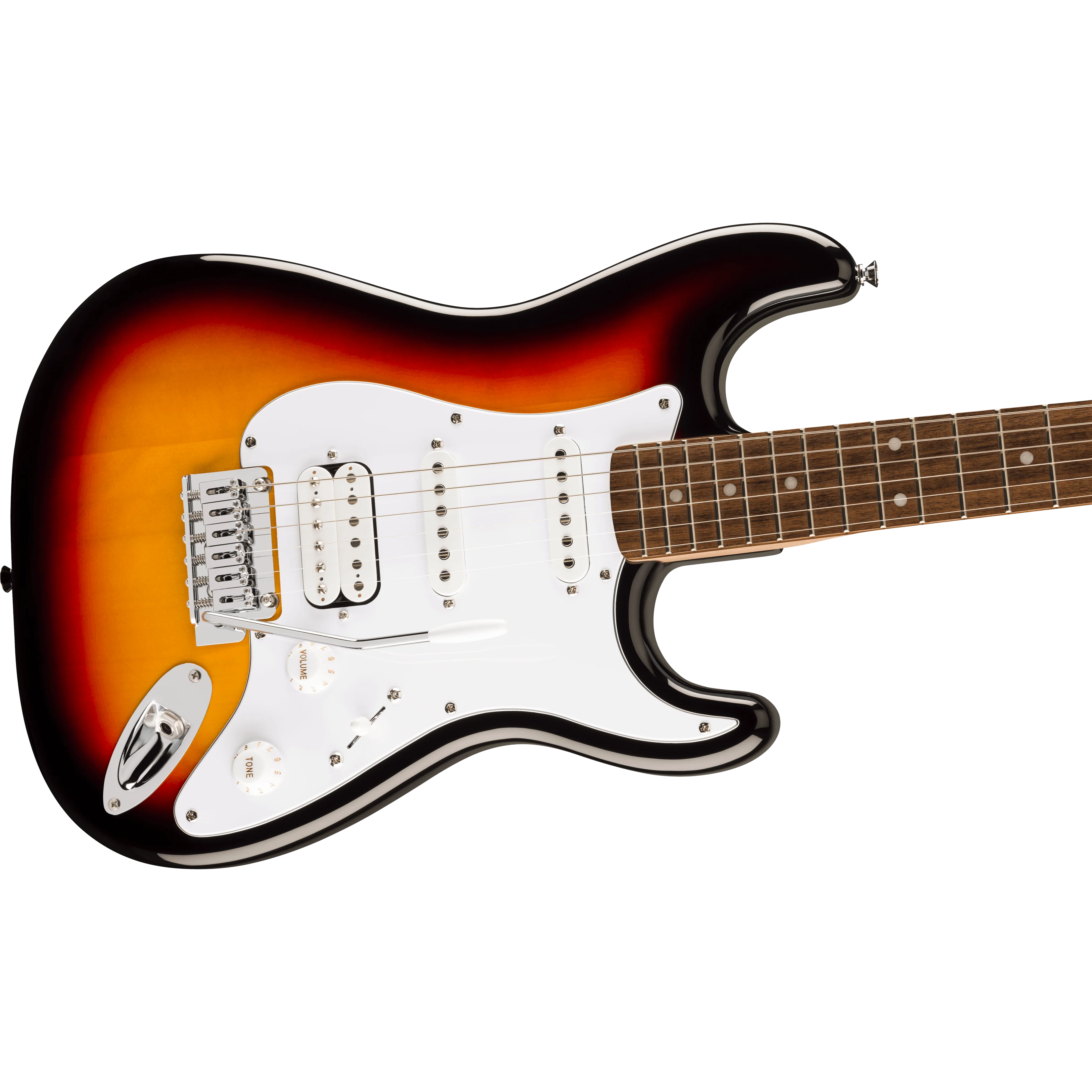 Squier - Affinity Series™ Stratocaster® Junior HSS - Laurel Fingerboard - White Pickguard - 3-Color Sunburst - 037-8180-500 - Image 4