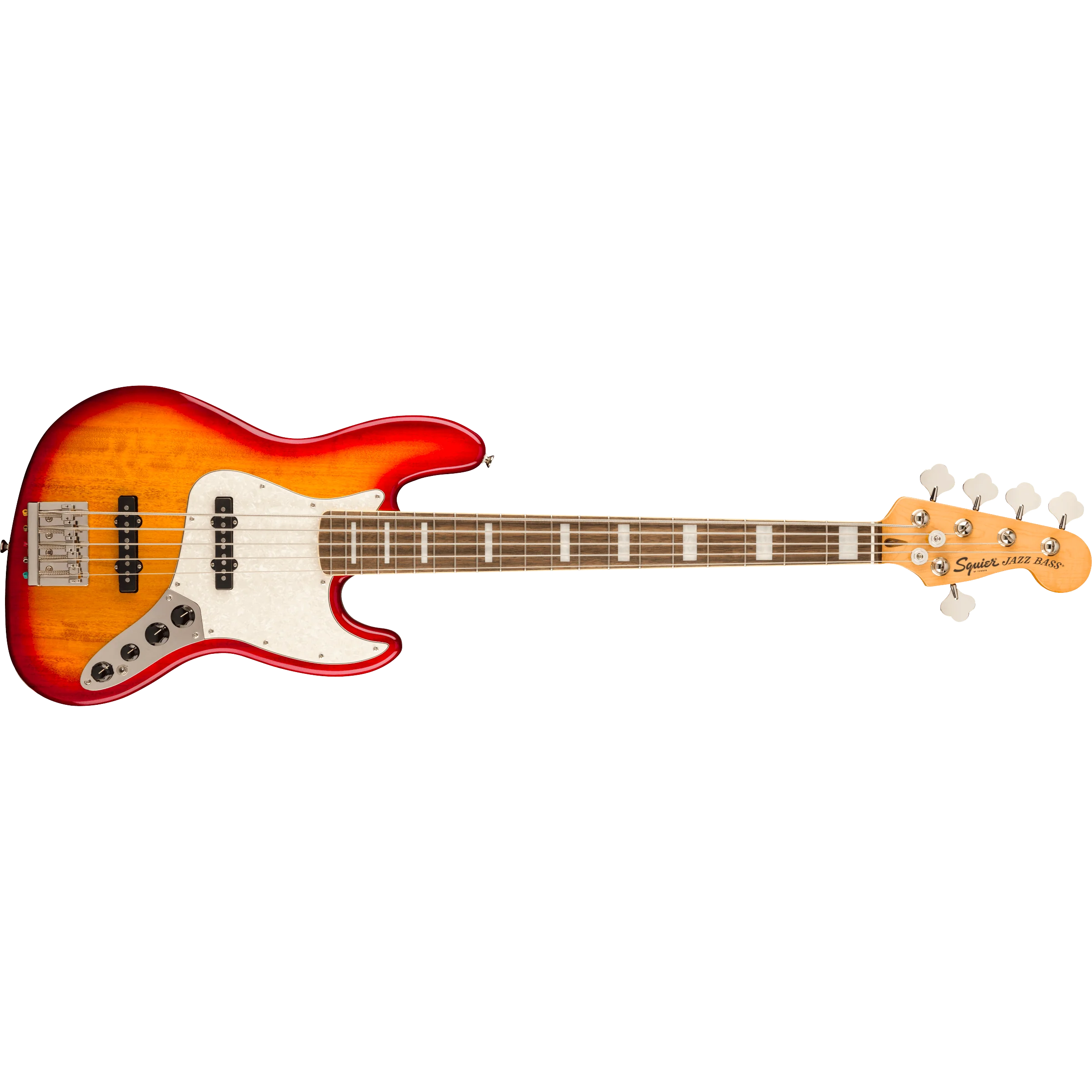 Squier - Classic Vibe™ Active '70s Jazz Bass® V - Laurel Fingerboard - White Pearloid Pickguard - Sienna Sunburst