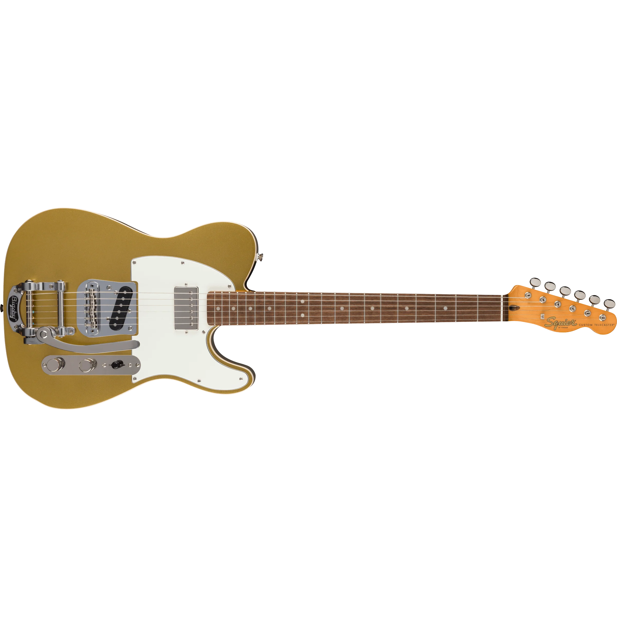 Squier - Classic Vibe™ Custom Telecaster® SH with Bigsby - Parchment Pickguard - Aztec Gold