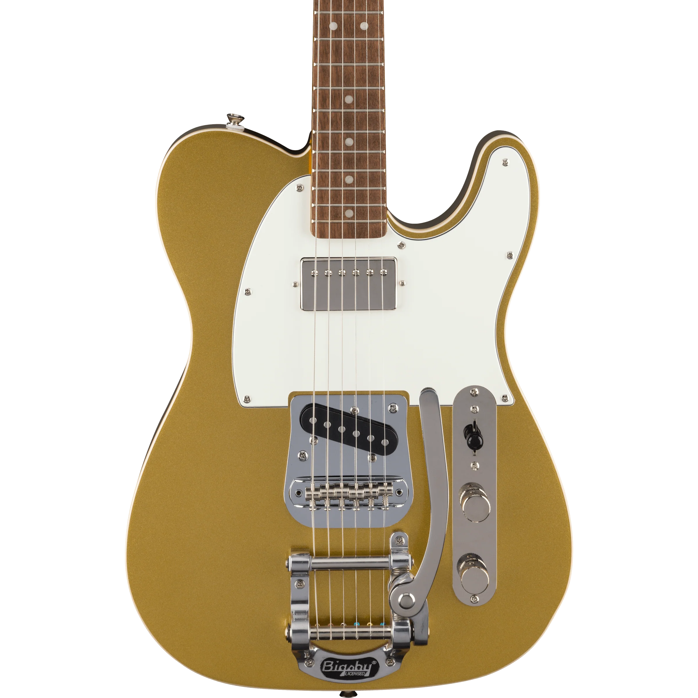 Squier - Classic Vibe™ Custom Telecaster® SH with Bigsby - Parchment Pickguard - Aztec Gold - Image 3