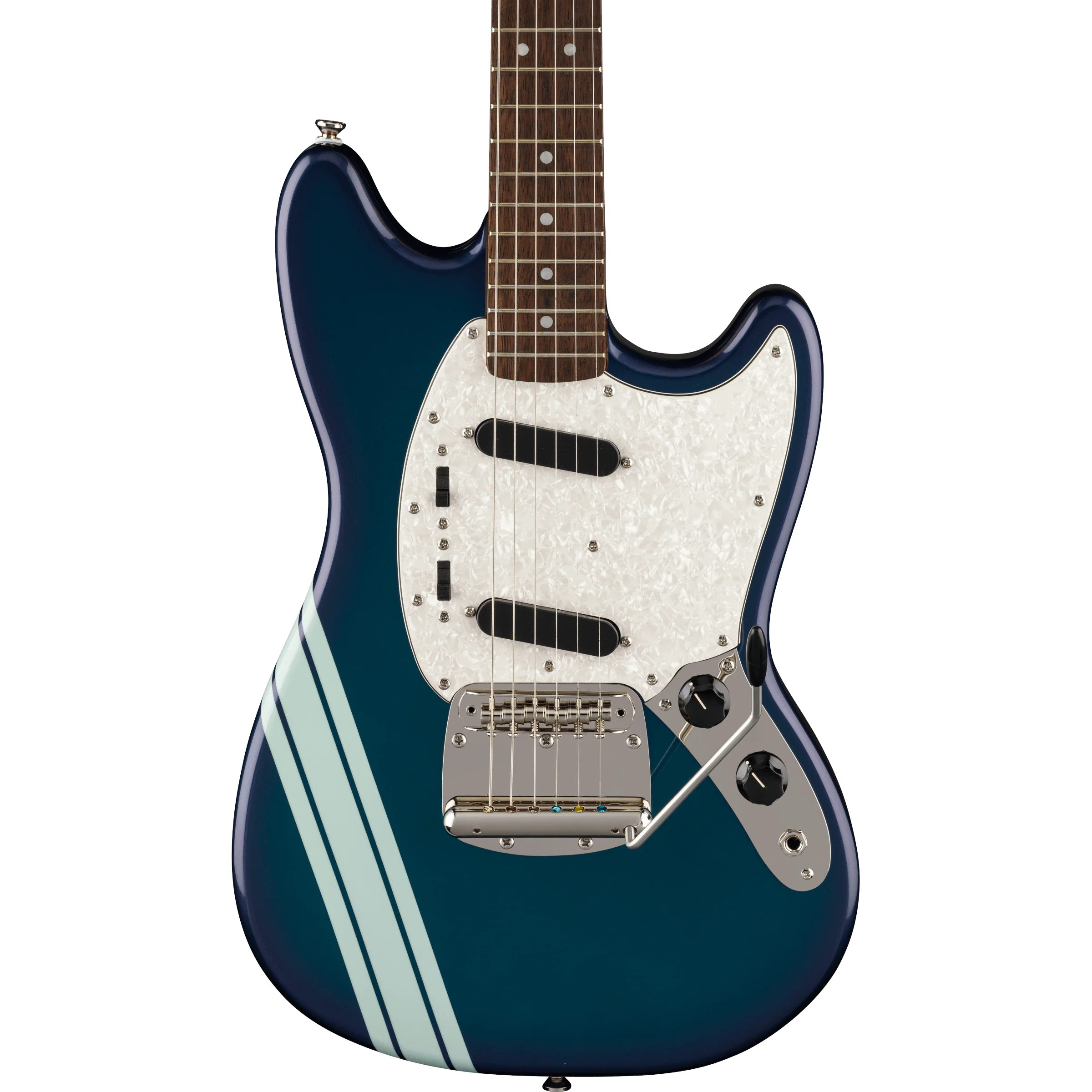 Squier - FSR Classic Vibe™ '60s Mustang® - Laurel Fingerboard - White Pearloid Pickguard - Matching Headstock - Competition Burgundy - Image 3