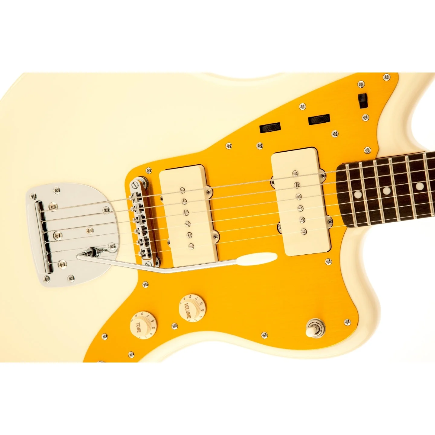 Squier - J Mascis Jazzmaster® - Laurel Fingerboard - Gold Anodized Pickguard - Vintage White 037-1060-541 - Image 5