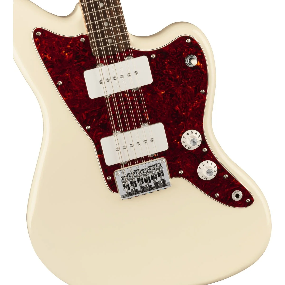 Squier - Paranormal Jazzmaster® XII, Laurel Fingerboard, Tortoiseshell Pickguard, Olympic White 037-7051-505 - Image 4