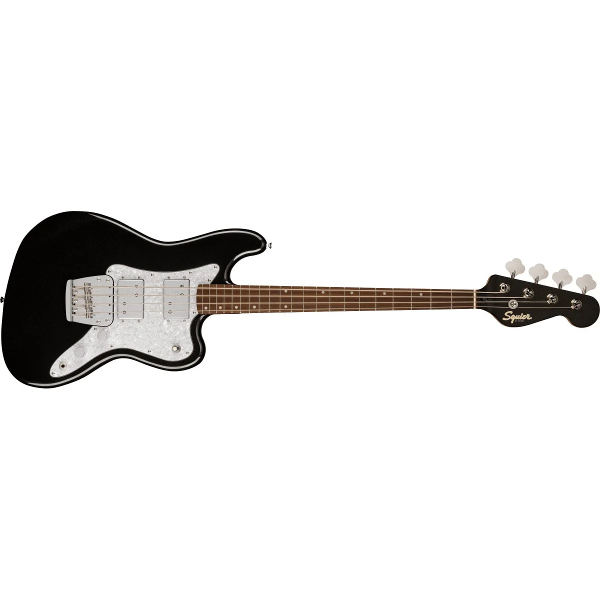 Squier - Paranormal Rascal Bass HH, Laurel Fingerboard, White Pearloid Pickguard, Metallic Black 037-7106-565