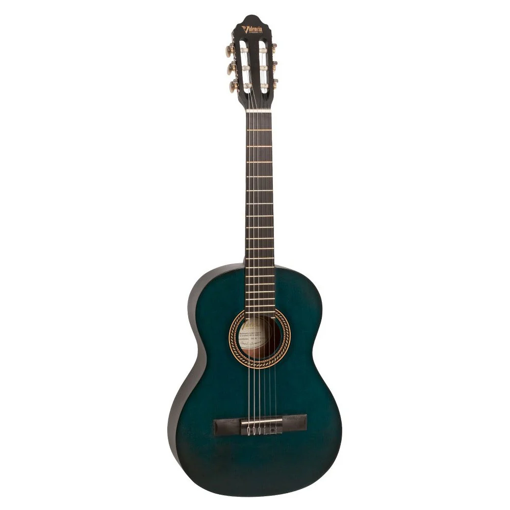 Valencia - 3/4 Size Classical Guitar Transparent Blue VC203-TBU