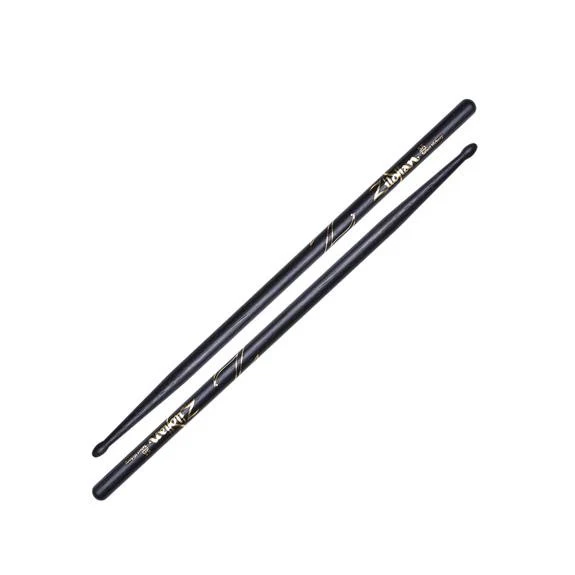 Zildjian - 5A Wood Tip Hickory Drumsticks - Black - Z5AB