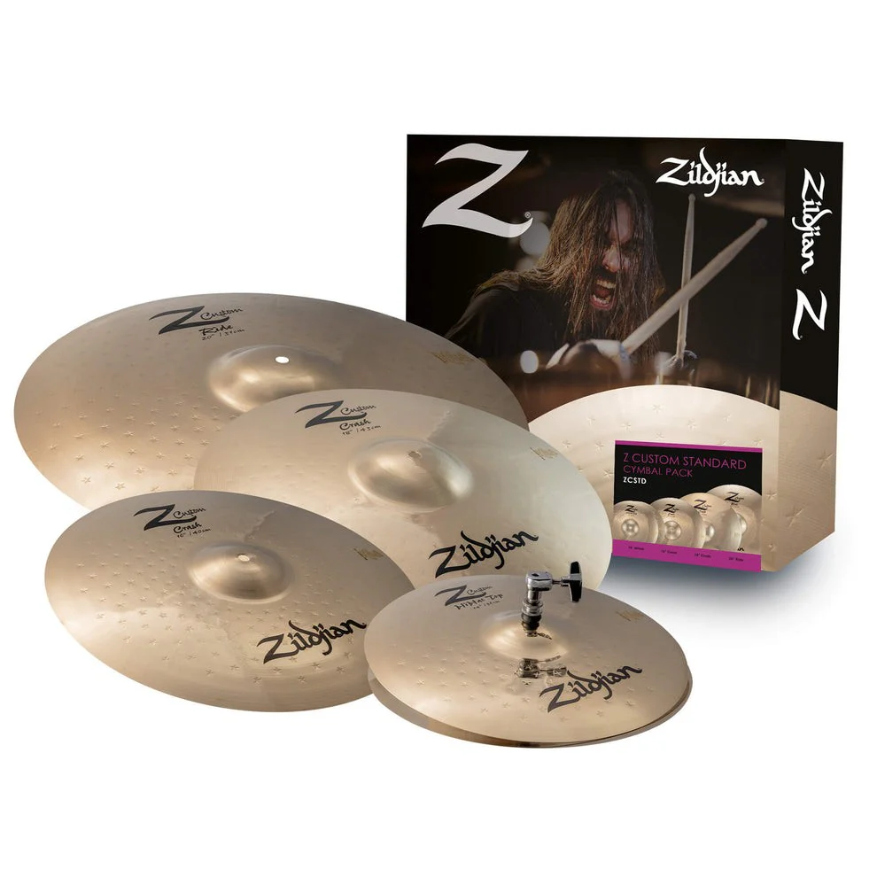 Zildjian - Z Custom Standard 4-piece Cymbal Pack with 14" Hi-hats - 16" and 18" Crashes - and 20" Ride - ZCSTD