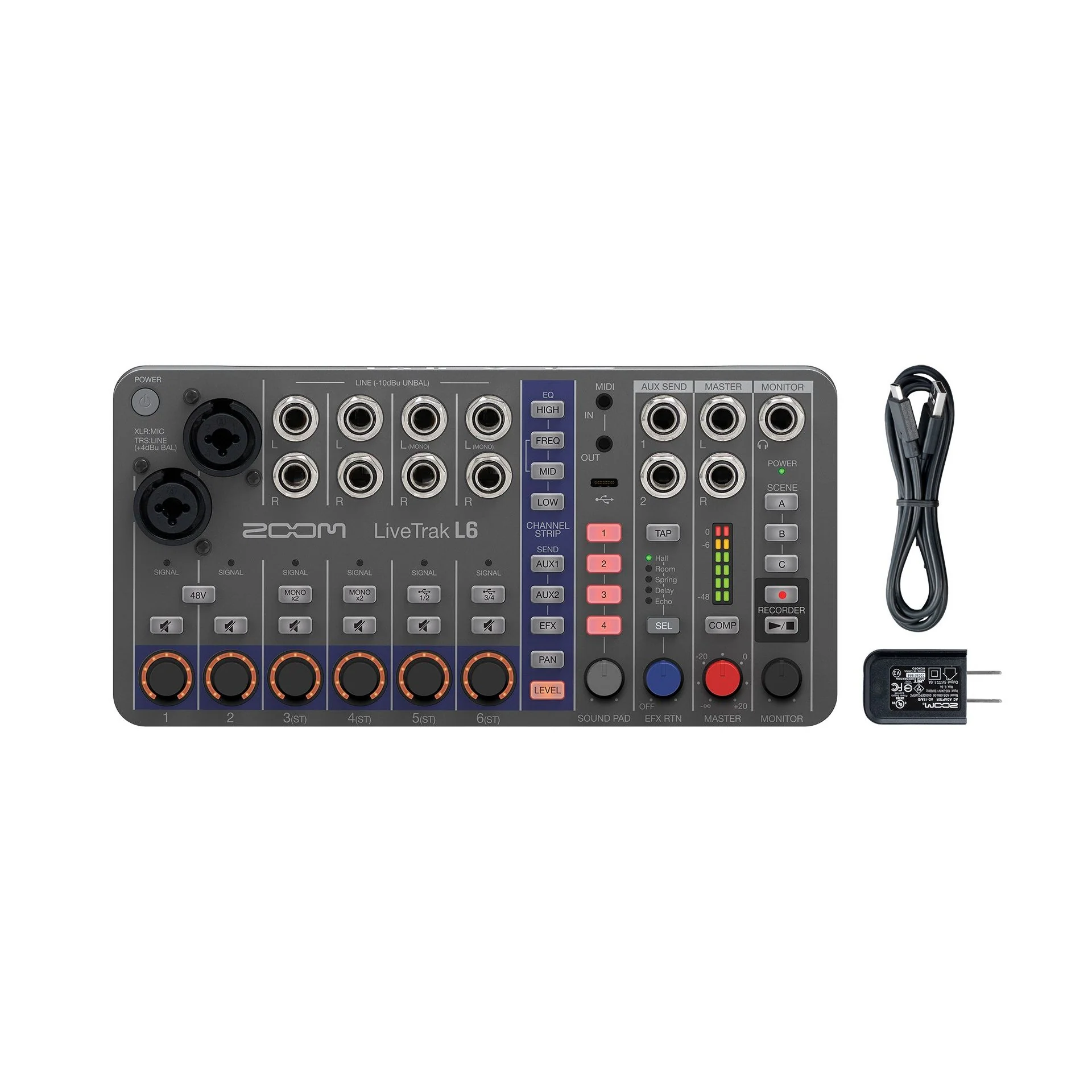 Zoom - LiveTrak L6 10-Track Digital Mixer / Recorder - ZL6 - Image 4